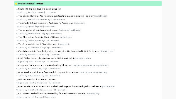 Fresh Hacker News